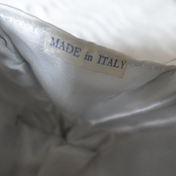 Vintage Italian Made hard shell mini bag in Silver knit - Picture 5 of 9